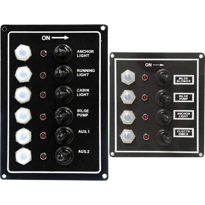 Seasense LED Switch Panel 4-Gang Breaker and Rubber Boots #50031284