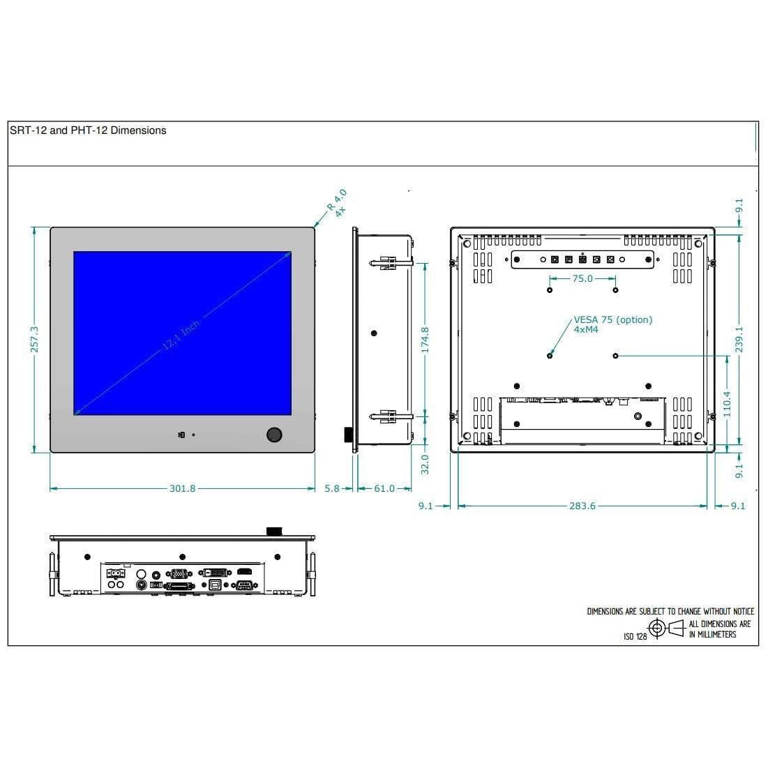 Seatronx Qualifies for Free Shipping Seatronx 12" Sunlight Readable Touch Screen Display #SRT-12