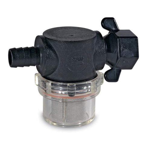 Shurflo Qualifies for Free Shipping Shurflo Swivel Nut Strainer 1/2" Barb Inlet Clear Bowl #255-325