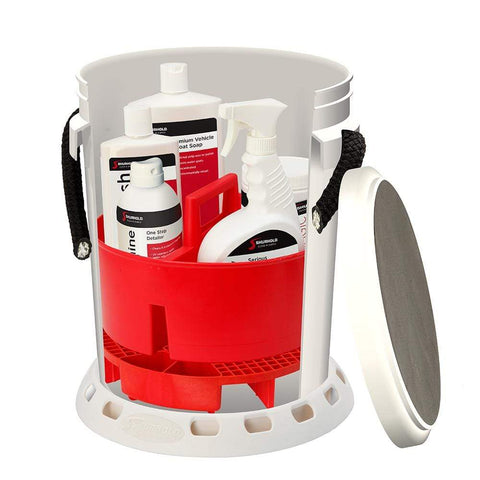 Shurhold 5 Gallon White Bucket Kit Incl Bucket/Caddy/Grate #2465