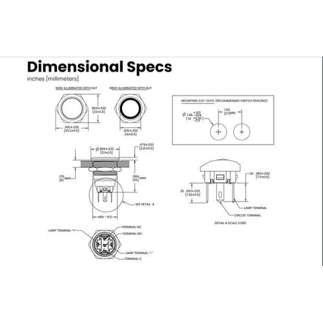 Sierra Qualifies for Free Shipping Sierra Push Button Switch #AV10040
