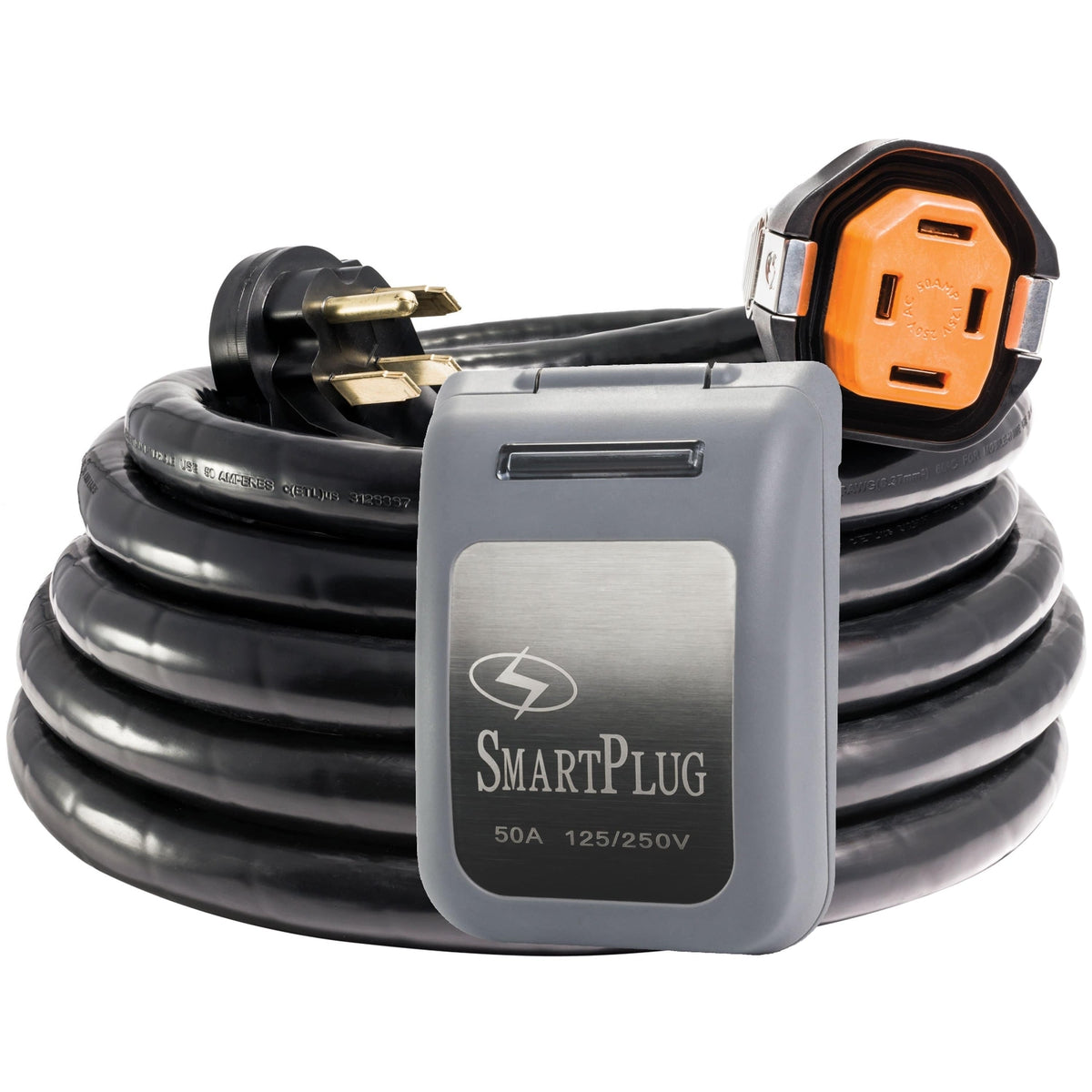 SmartPlug Cordset Combo RV Power End Inlet 50a 30' Gray #R50304BM50PG
