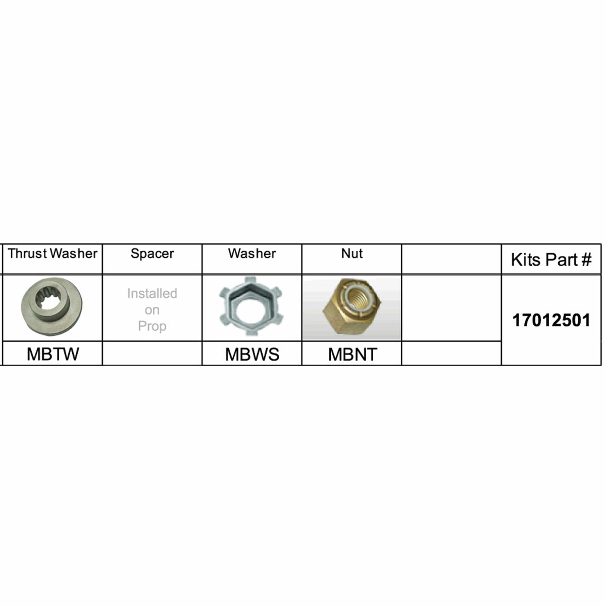 Solas Qualifies for Free Shipping Solas MB-PKT Mercury Prop Kit Assembly 9.9-25HP #17012501