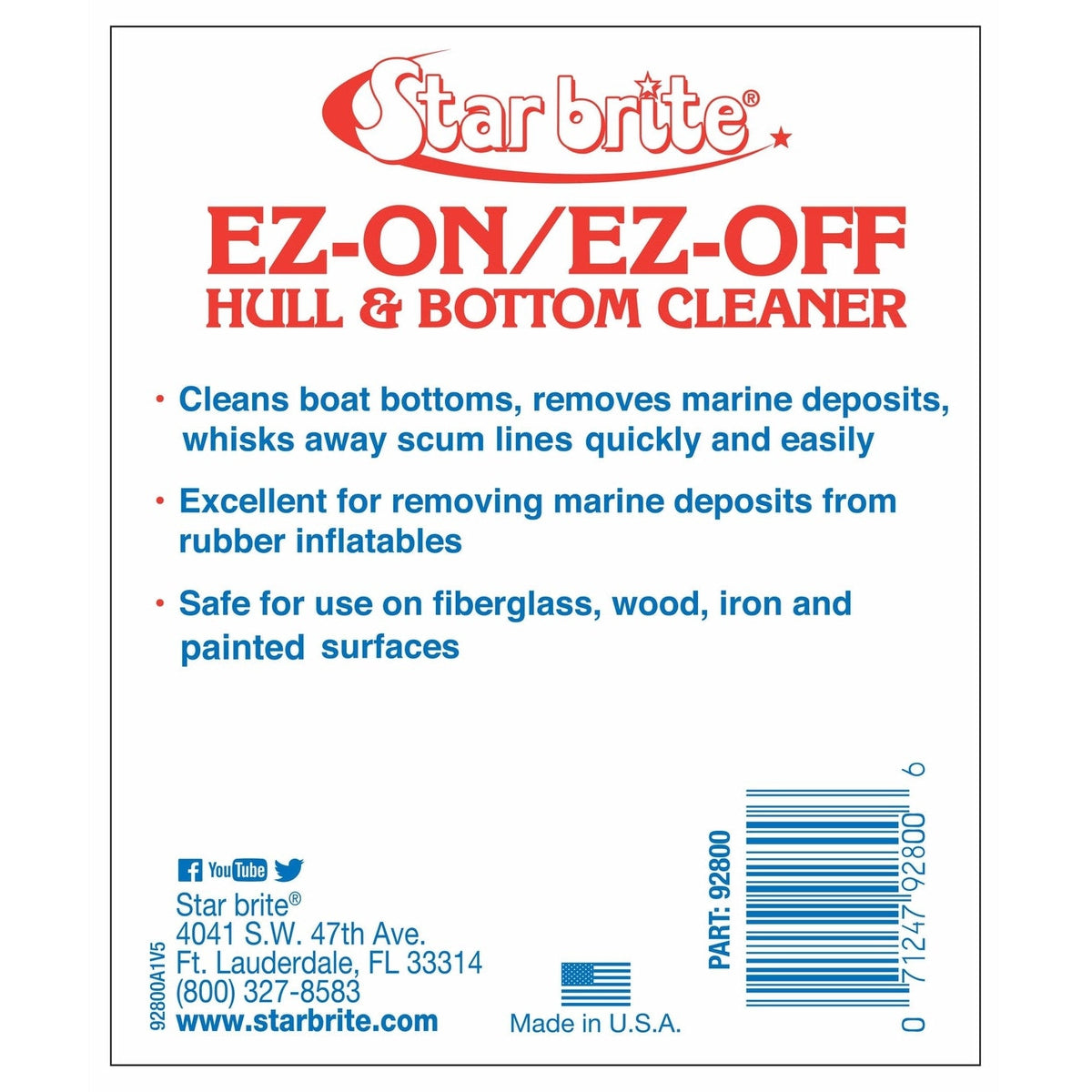 Star Brite Qualifies for Free Shipping Star Brite EZ-ON EZ-OFF Hull and Bottom Cleaner Gallon #092800