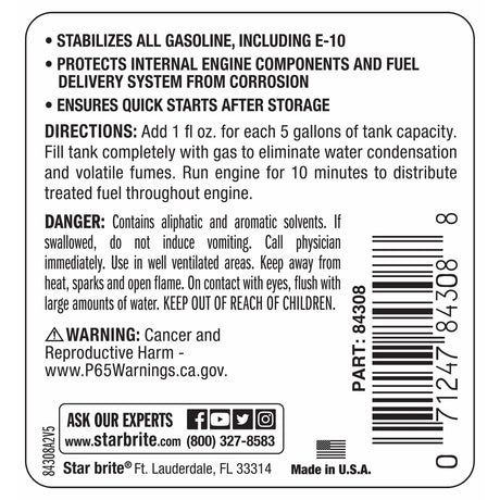 Star Brite Qualifies for Free Shipping Star Brite Gas Storage Additive 8 oz #84308