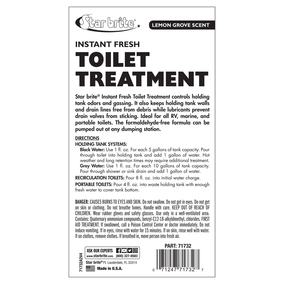 Star Brite Qualifies for Free Shipping Star Brite Instant Fresh Toilet Treatment Lemon Scent 32 oz #71732
