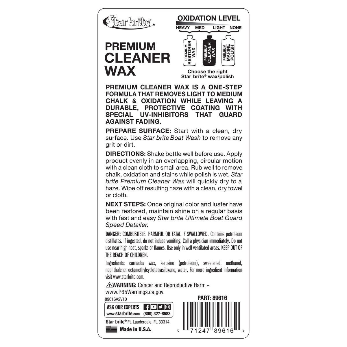 Star Brite Qualifies for Free Shipping Star Brite One Step Heavy-Duty Premium Cleaner Wax with PTEF #89616