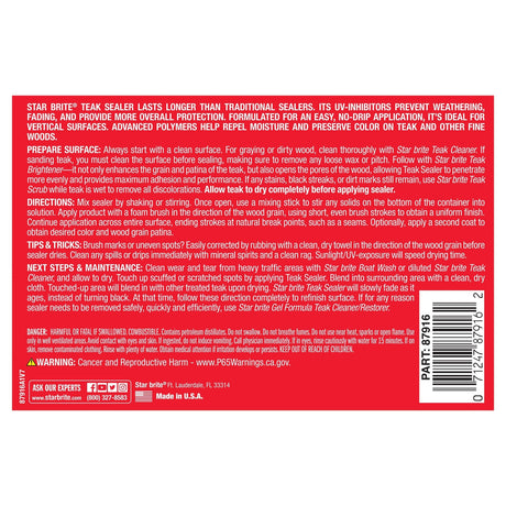 Star Brite Qualifies for Free Shipping Star Brite Teak Sealer 16 oz #87916