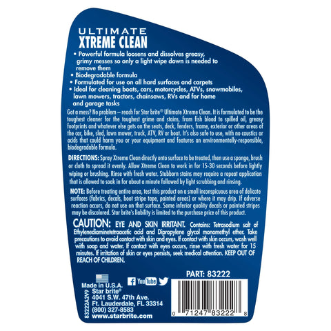Star Brite Qualifies for Free Shipping Star Brite Ultimate Xtreme Clean All Surface Cleaner / Degreaser 22 oz #083222P