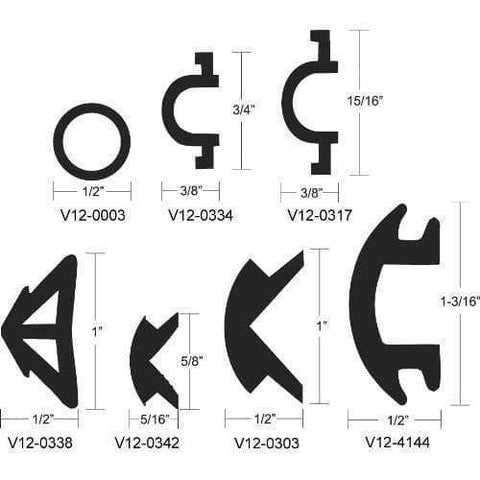 Taco 1" Black Flex Insert 50' #V12-0303BKA50-1