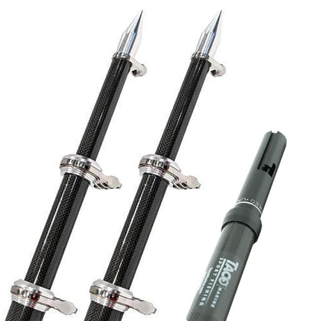 Taco Metals Not Qualified for Free Shipping Taco 24' Carbon Fiber Twist & Lock Outrigger Poles Black #OT-4240CF-HD