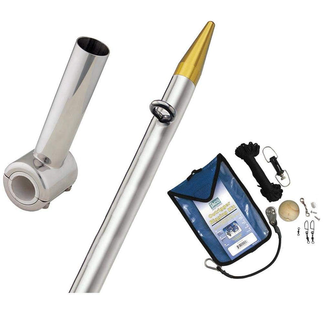 Taco Metals Qualifies for Free Shipping Taco Clamp-On Center Rigger Kit 8' Silver/Gold Pole #F16-0311VEL8SB