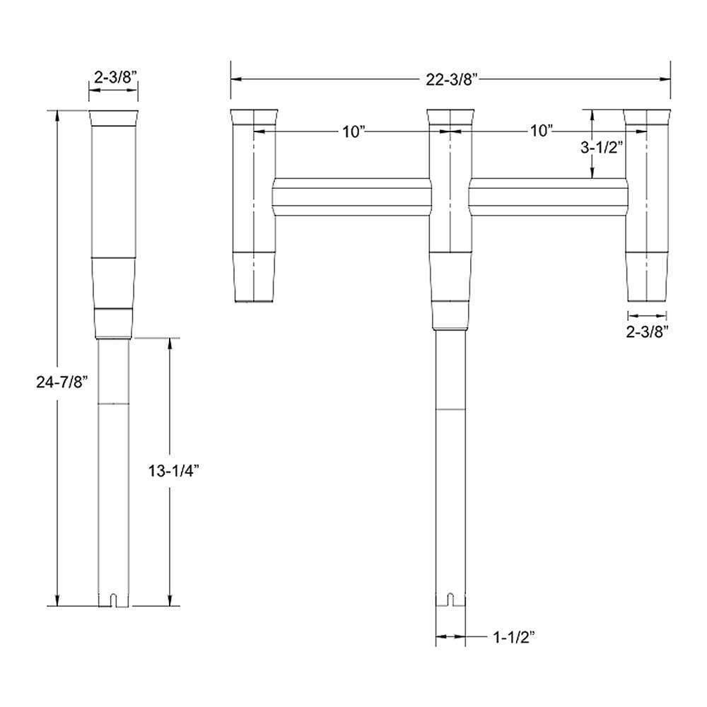 Taco Metals Qualifies for Free Shipping Taco Deluxe Trident Rod Holder Cluster Straight Tool Caddy #F31-0780BXY-1