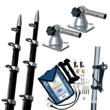 Taco Grand Slam 170 Outrigger Kit 15' Black/Silver Poles #GS-170BKA15-2
