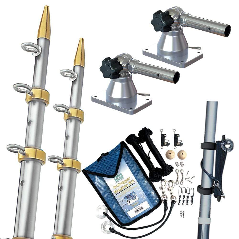 Taco Metals Qualifies for Free Shipping Taco Grand Slam 170 Outrigger Kit 15' Silver/Gold 1-1/8" #GS-170VEL15-1
