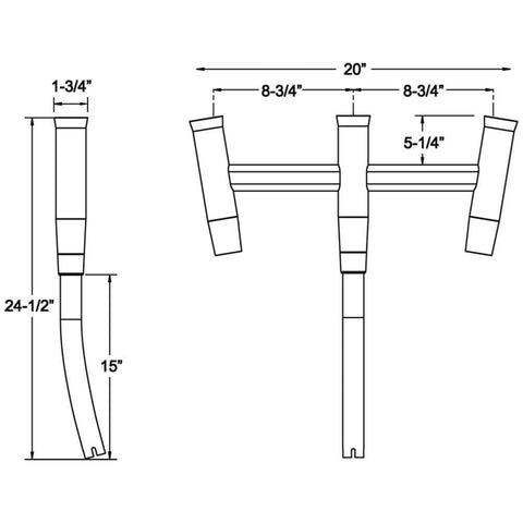 Taco Kite 3-Rod Holder #F31-0770BSA-1