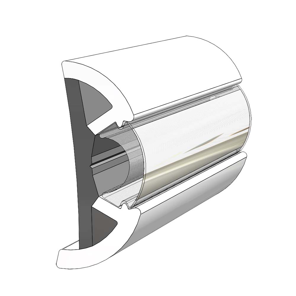 Taco Metals Not Qualified for Free Shipping Taco Large Suproflex Rub Rail 2.5" x 1" Arctic White #V11-9970WHA100D