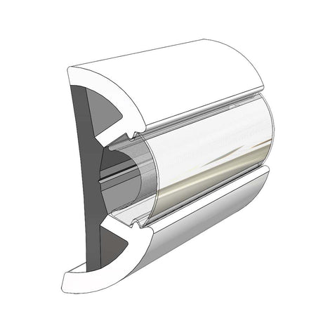 Taco Metals Not Qualified for Free Shipping Taco Large Suproflex Rub Rail 2.5" x 1" Arctic White #V11-9970WHA100D