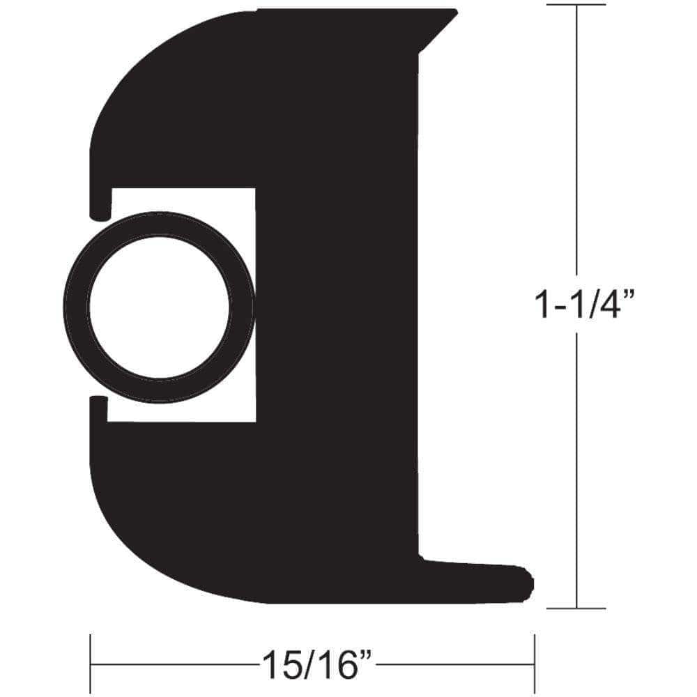 Taco Metals Not Qualified for Free Shipping Taco Rub Rail Kit 1.25" x 70' Black #V11-3447BBK70-2