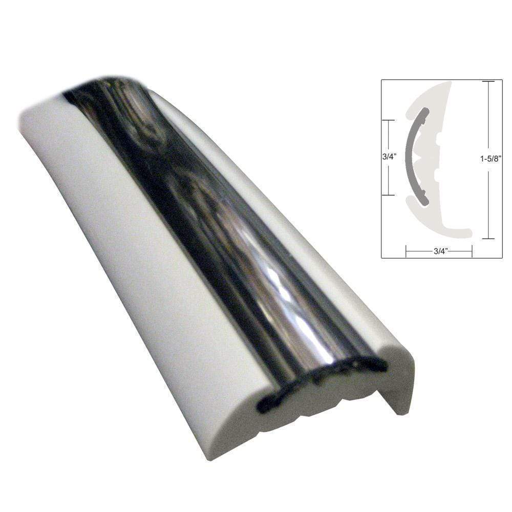 Taco Metals Qualifies for Free Shipping Taco Semi-Rigid 70' Rub Rail White Flex Chrome Insert #V11-9811WCM70-2