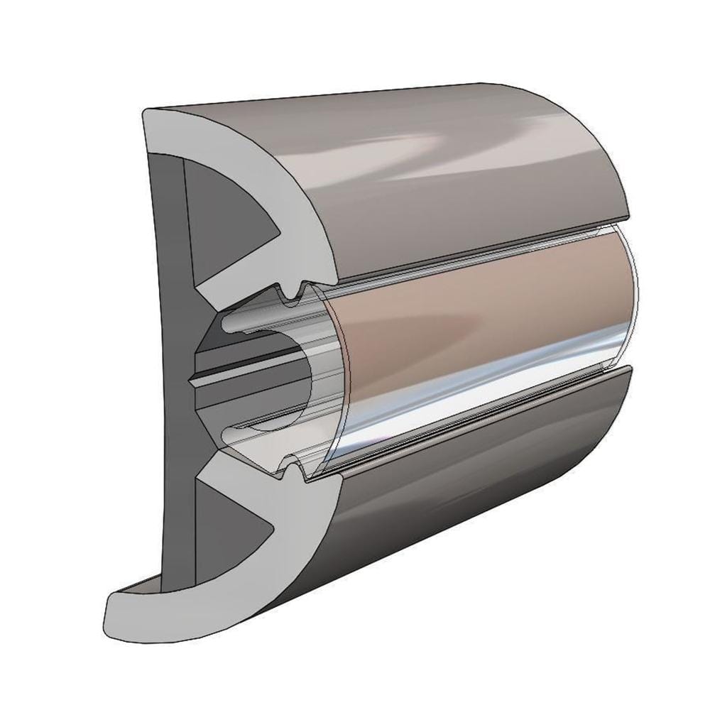 Taco Metals Not Qualified for Free Shipping Taco Suproflex Rub Rail Kit Gray with Flex Chrome Insert #V11-9990GRD80-2