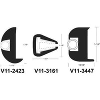 Taco Metals Oversized - Not Qualified for Free Shipping Taco Vinyl Rub Rail Black 50' #V11-2423BKA50-1