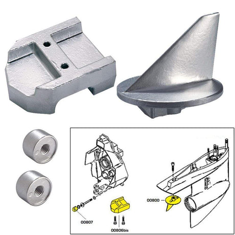 Tecnoseal Qualifies for Free Shipping Tecnoseal Anode Kit Merc Alpha 1 Gen 1 with Hardware Zinc Poly #20800