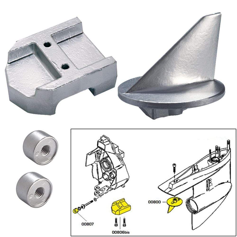 Tecnoseal Qualifies for Free Shipping Tecnoseal Anode Kit Merc Alpha 1 Gen 1 with Hardware Zinc Poly #20800
