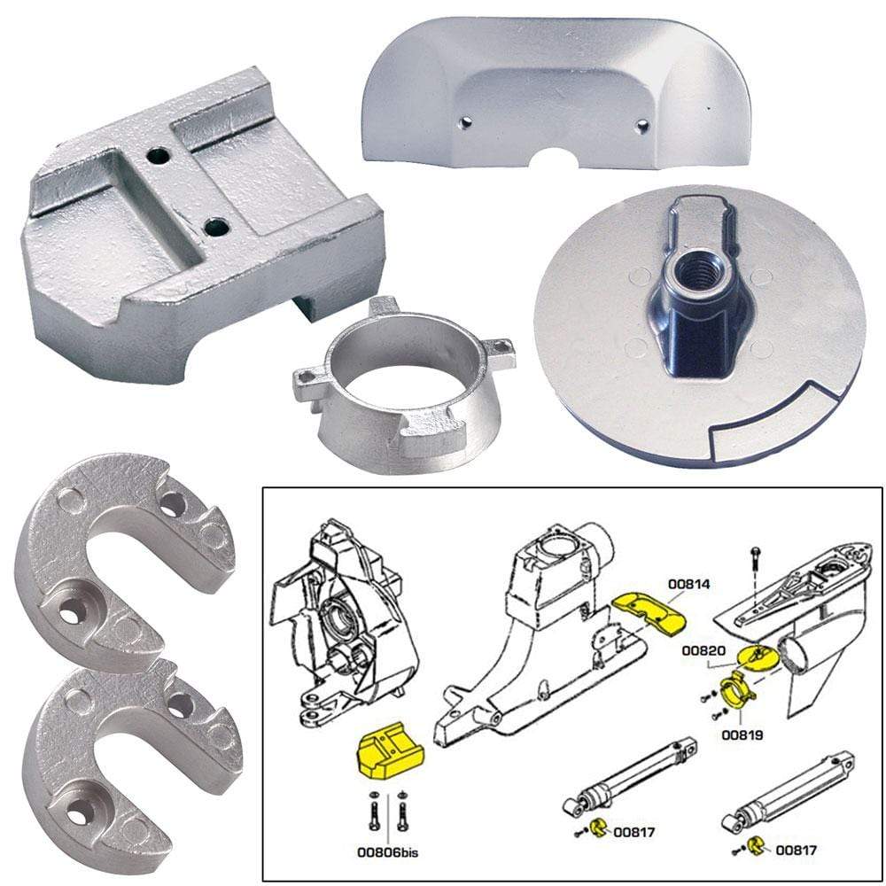 Tecnoseal Qualifies for Free Shipping Tecnoseal Anode Kit Merc Alpha 1 Gen 2 with Hardware Zinc Poly #20801