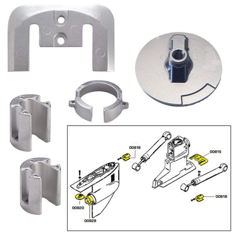 Tecnoseal Qualifies for Free Shipping Tecnoseal Anode Kit Merc Bravo 1 with Hardware Zinc Polybag #20803