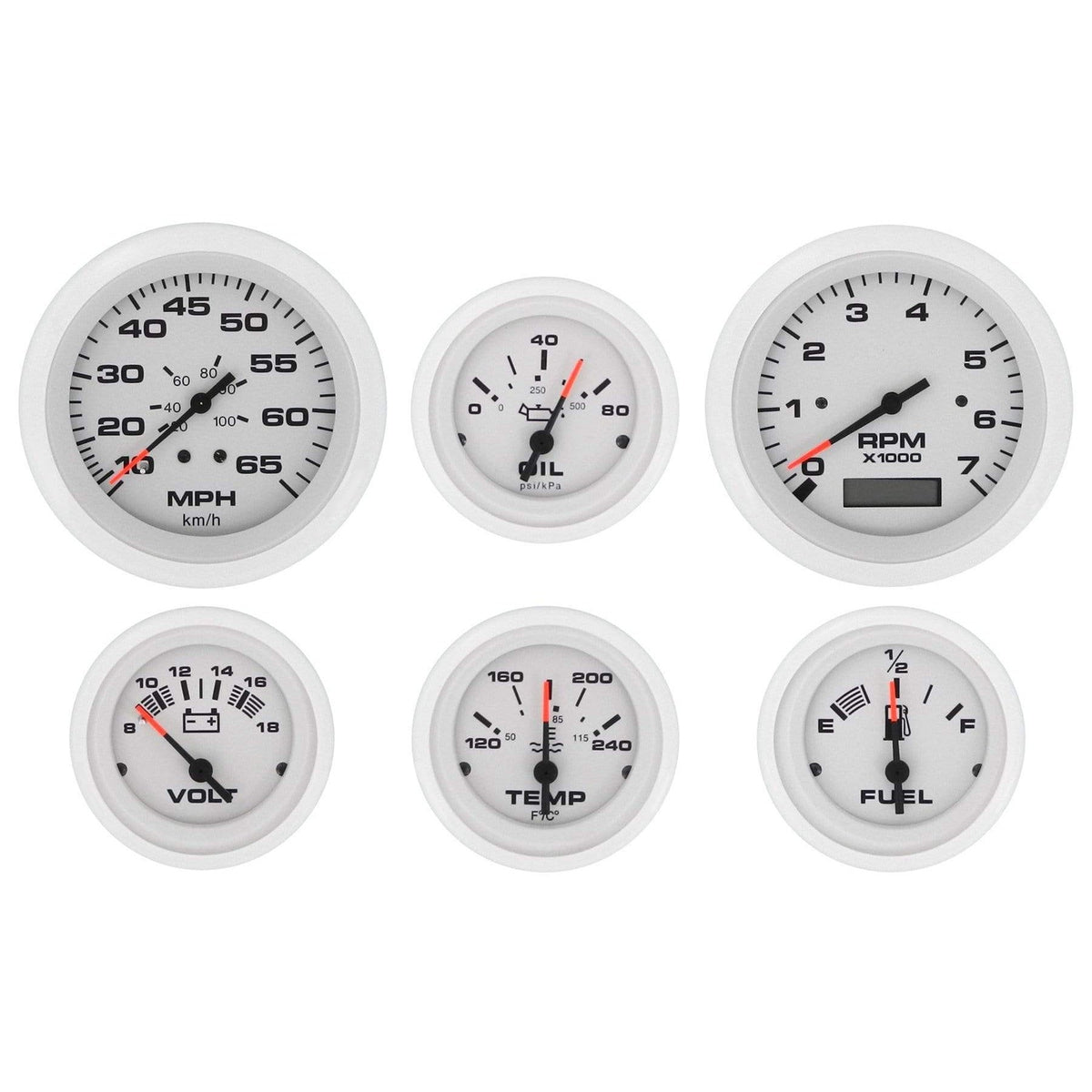 Teleflex Not Qualified for Free Shipping Teleflex 6 Gauge Set Arctic Tach/Hourmeter #69711P