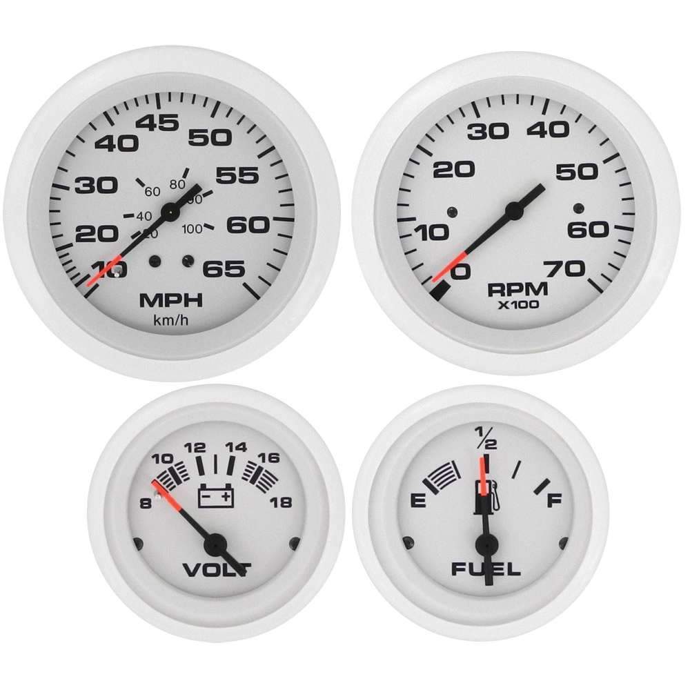 Teleflex Qualifies for Free Shipping Teleflex Arctic Series 4-Gauge Set Speedo/Tach/Fuel/Volt #68387P