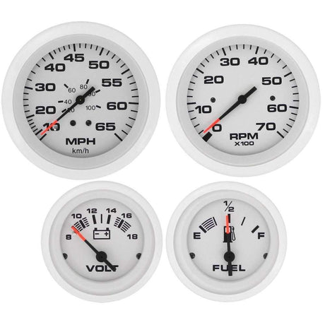 Teleflex Qualifies for Free Shipping Teleflex Arctic Series 4-Gauge Set Speedo/Tach/Fuel/Volt #68387P