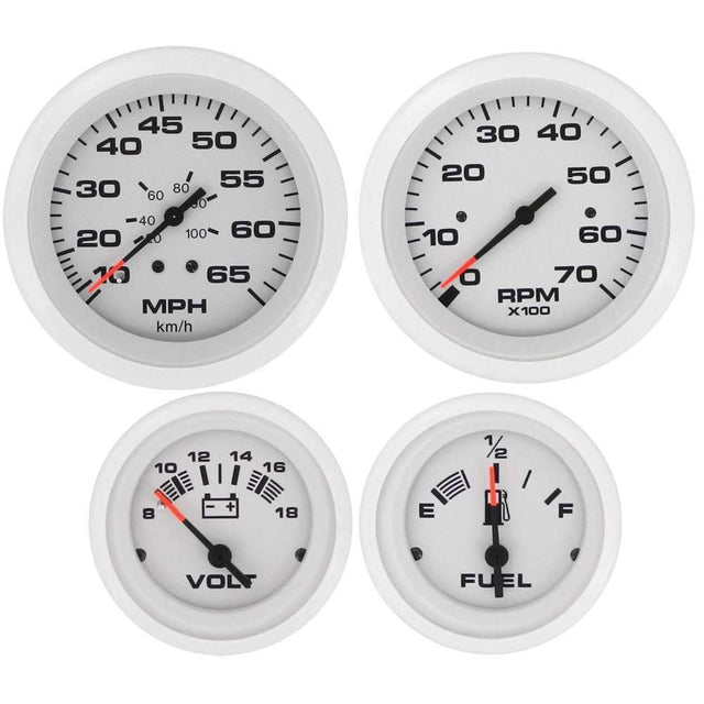Teleflex Qualifies for Free Shipping Teleflex Arctic Series 4-Gauge Set Speedo/Tach/Fuel/Volt #68387P
