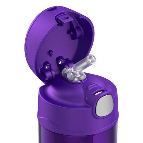 Thermos Funtainer SS Insulated Straw Bottle 12 oz Purple #F4019VI6