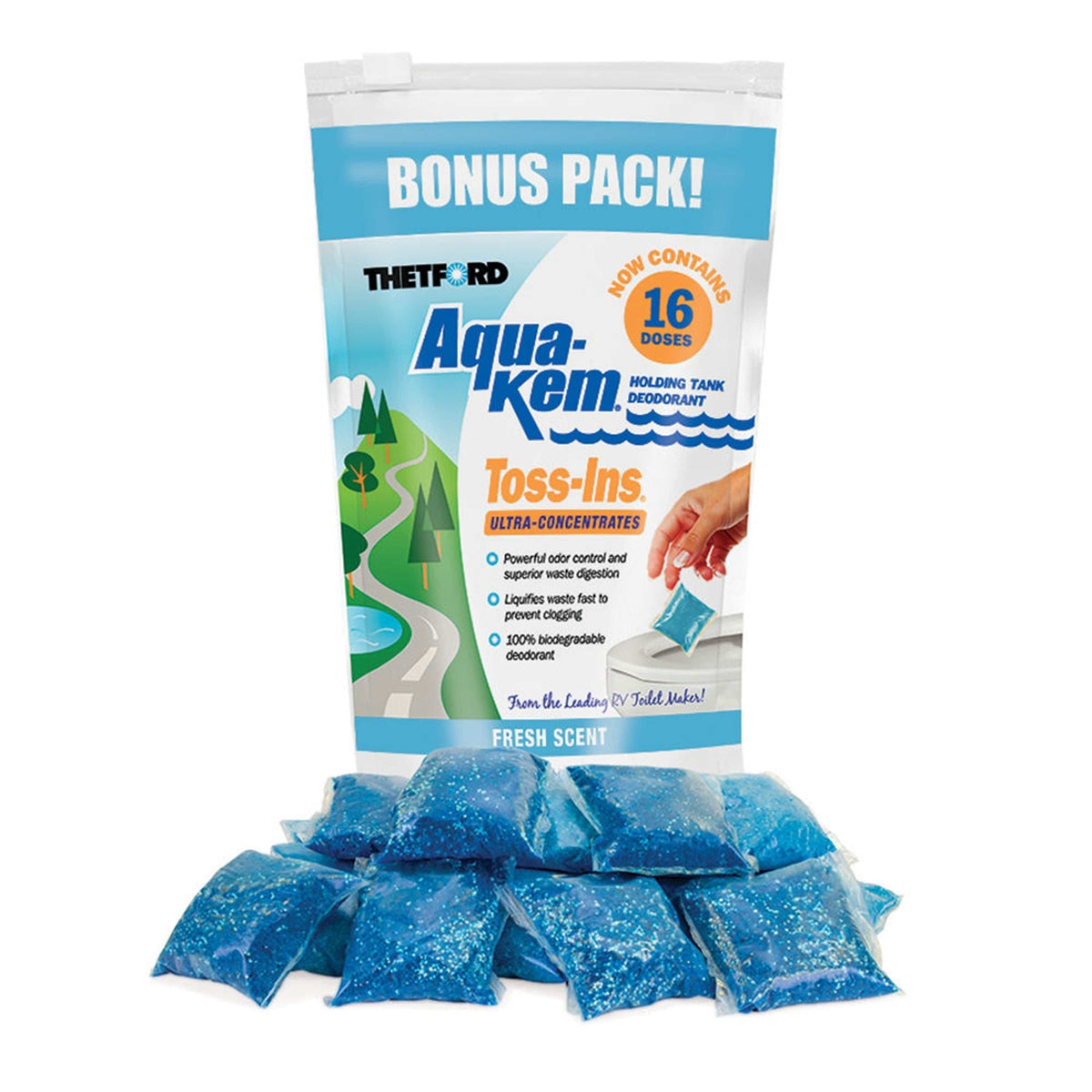 Thetford Aqua Kem Toss Ins 16-pk Fresh Scent #96561