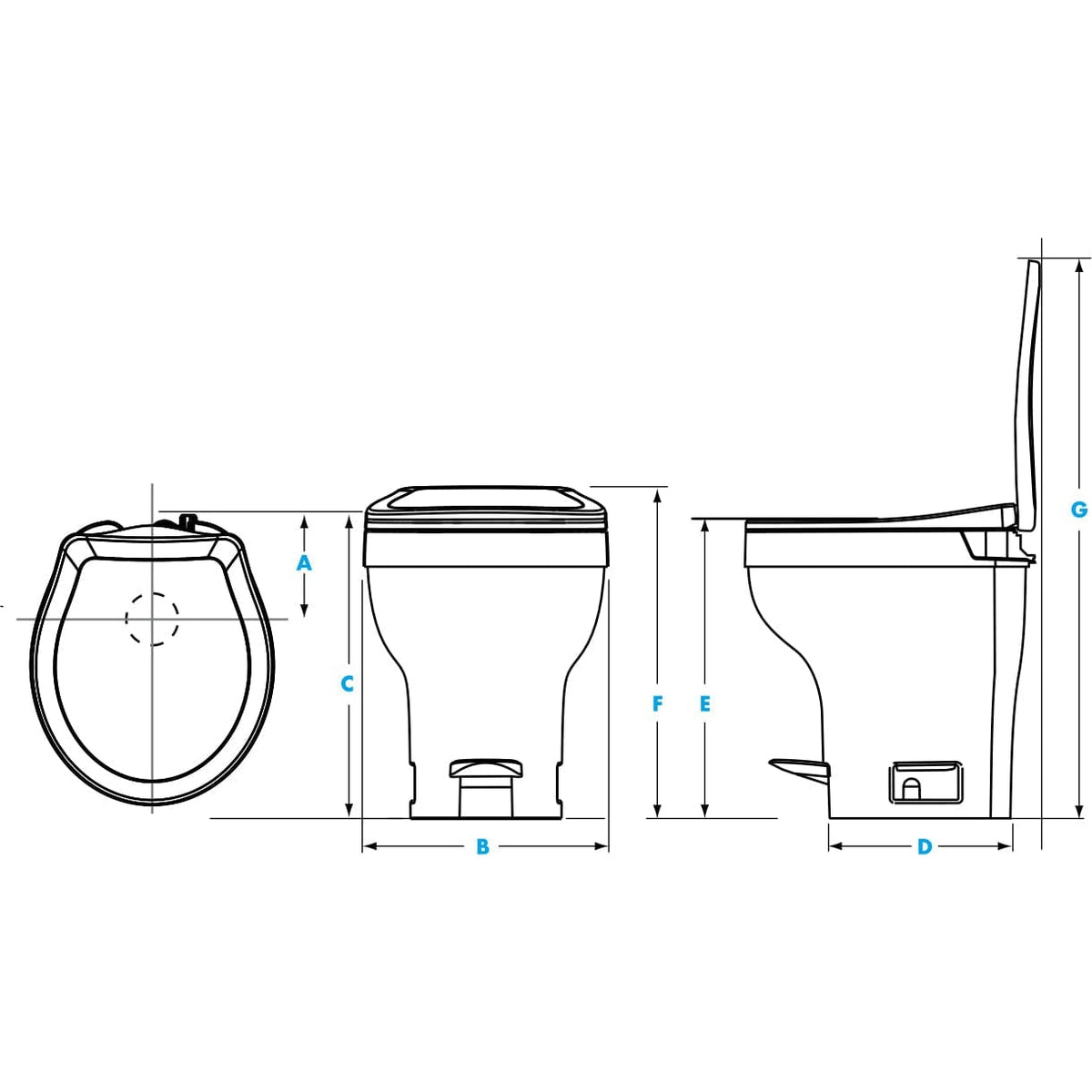 Thetford Qualifies for Free Shipping Thetford Aqua-Magic VI Permanent Toilet & Hand Sprayer Low-Pro White #31837