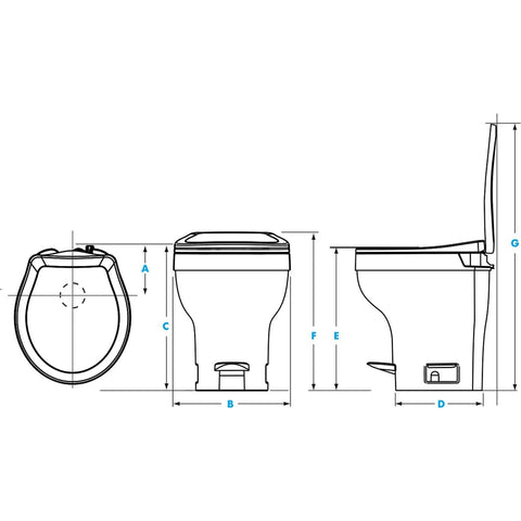 Thetford Qualifies for Free Shipping Thetford Aqua-Magic VI Permanent Toilet & Hand Sprayer Low-Pro White #31837