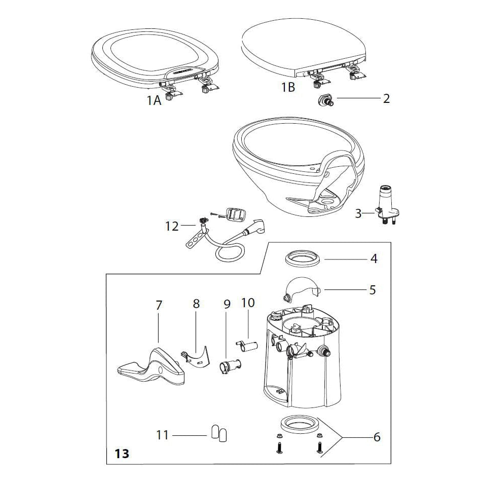 Thetford Qualifies for Free Shipping Thetford Bolt Caps for Aqua-Magic Style II Toilet Bone #42112