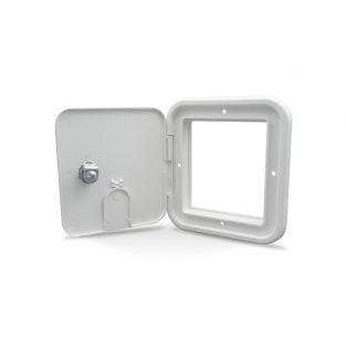 Thetford Qualifies for Free Shipping Thetford Small 30/50a Electric Cable Hatch Thumb Latch White #94334