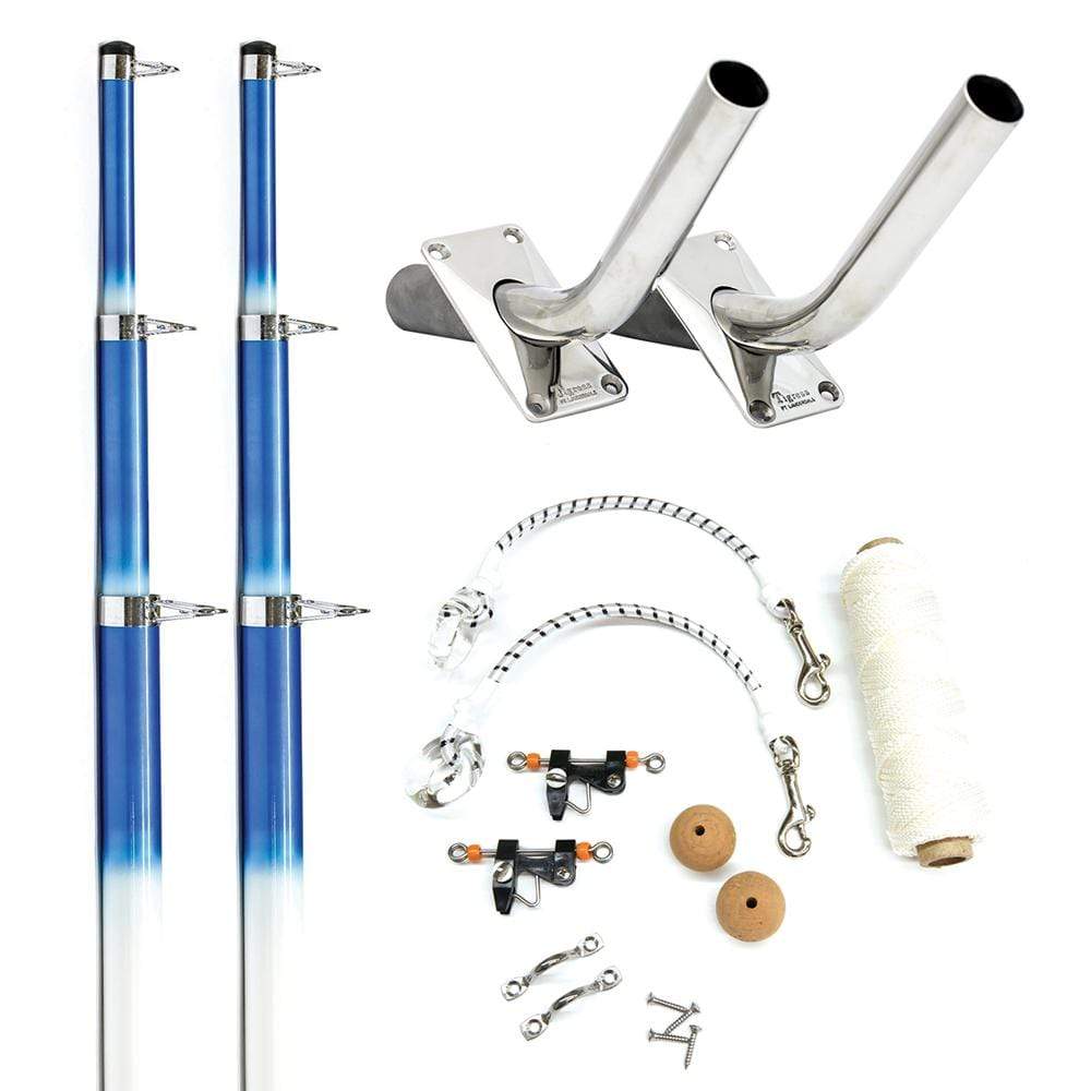 Tigress Qualifies for Free Shipping Tigress Fiberglass Telescoping Outrigger System 15' Whit/Blue #88200-1