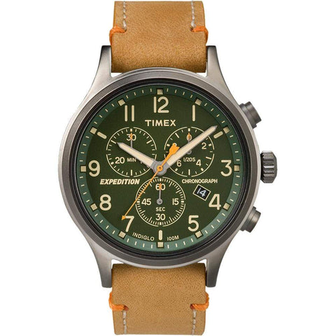 Timex Qualifies for Free Shipping Timex Expedition Scout Chronograph Leather Watch #TW4B04400JV