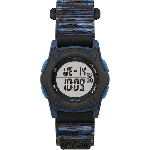 Timex Qualifies for Free Shipping Timex Kids Digital 35mm Blue Camo Fast Wrap Watch #TW7C77400XY
