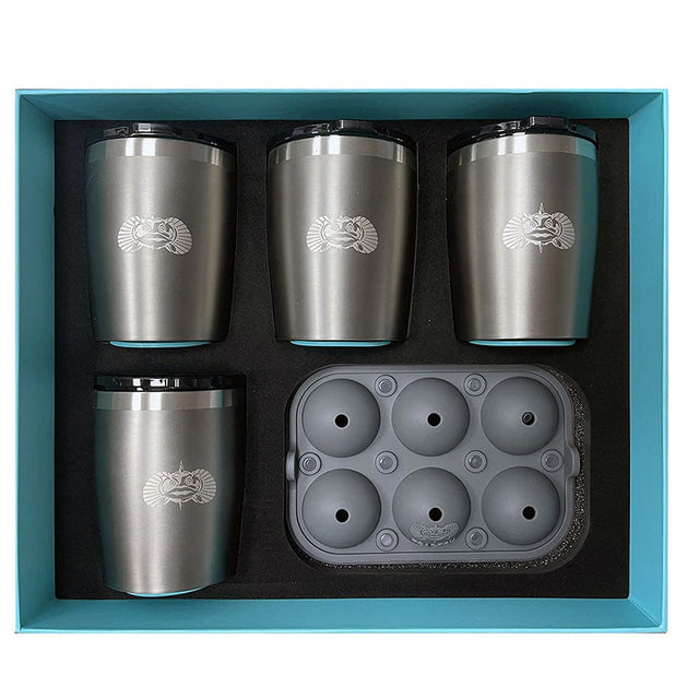 Toadfish Qualifies for Free Shipping Toadfish Non-Tipping 10oz Grapphite Rocks Tumbler Kit with Ice Ball Tray #1123