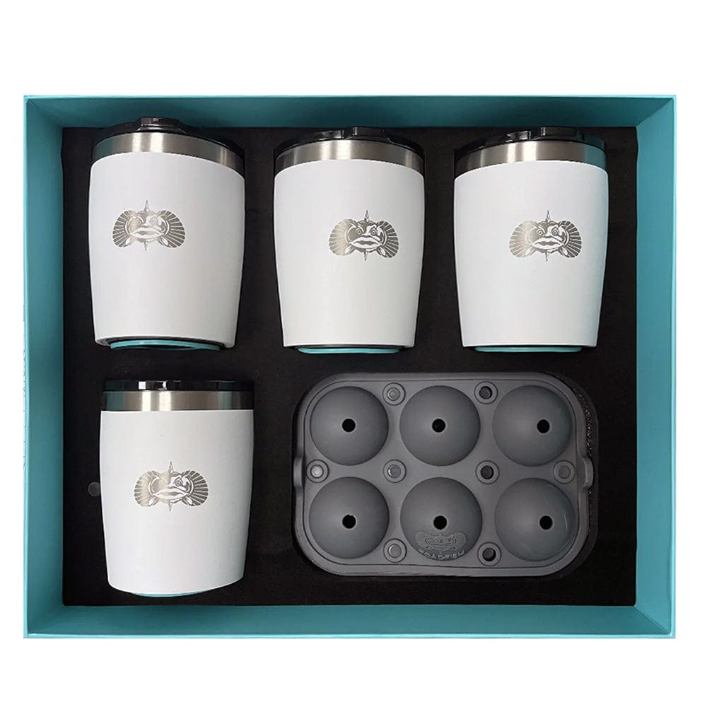 Toadfish Qualifies for Free Shipping Toadfish Non-Tipping 10oz White Rocks Tumbler Kit with Ice Ball Tray #1122