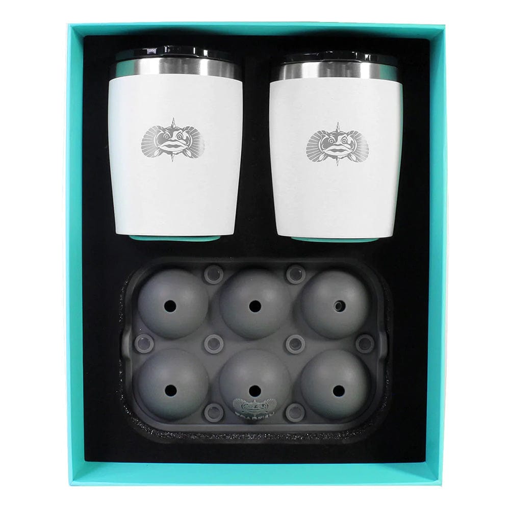 Toadfish Qualifies for Free Shipping Toadfish Non-Tipping 10oz White Rocks Tumblers Kit with Ice Ball Tray #1119