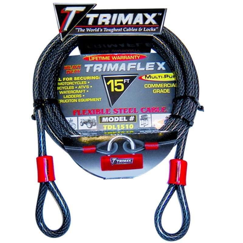 Trimax Locks Qualifies for Free Shipping Trimax Locks 15' Dual Loop Multi-Use Cable #TDL1510