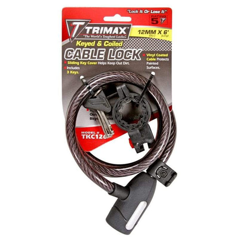 Trimax Locks Qualifies for Free Shipping Trimax Locks 6' High Security Cable Lock #TKC126