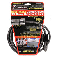 Trimax Locks Qualifies for Free Shipping Trimax Locks Cable Lock 10' x 8mm Combination #MAG10SC