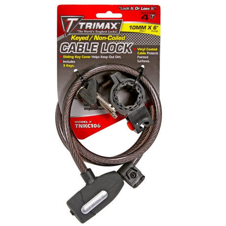 Trimax Locks Qualifies for Free Shipping Trimax Locks Cable Lock with Quick 72" x 10mm #TNKC106